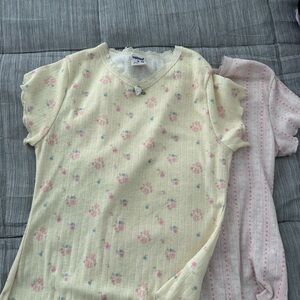 2 pcs Wallflower Cream Floral Lace-Trim Nightie with Rose Accent